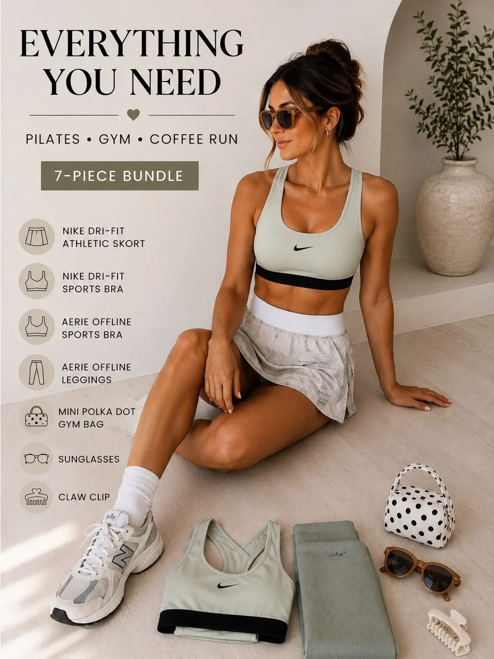 Nike Aerie Activewear Bundle Gym Bag Pilates Set Athleisure Capsule Clean Girl 7